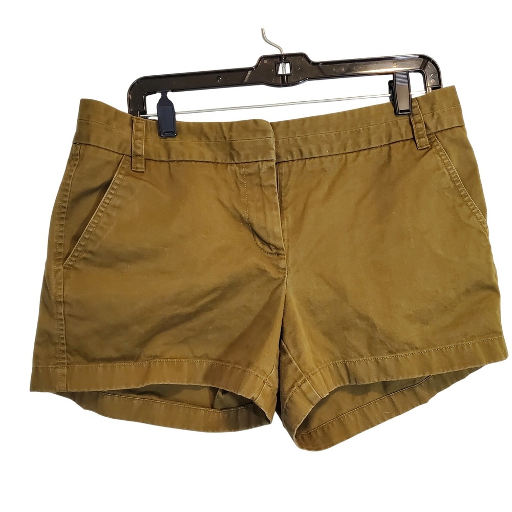 J.Crew Chino Shorts Womens 10 Brown Olive Cotton 3 Inch Inseam 82043